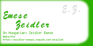 emese zeidler business card